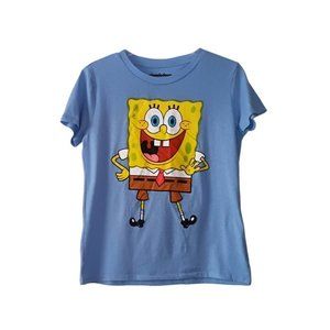 Girl's Nickelodeon Spongebob Blue Shirt- Size M